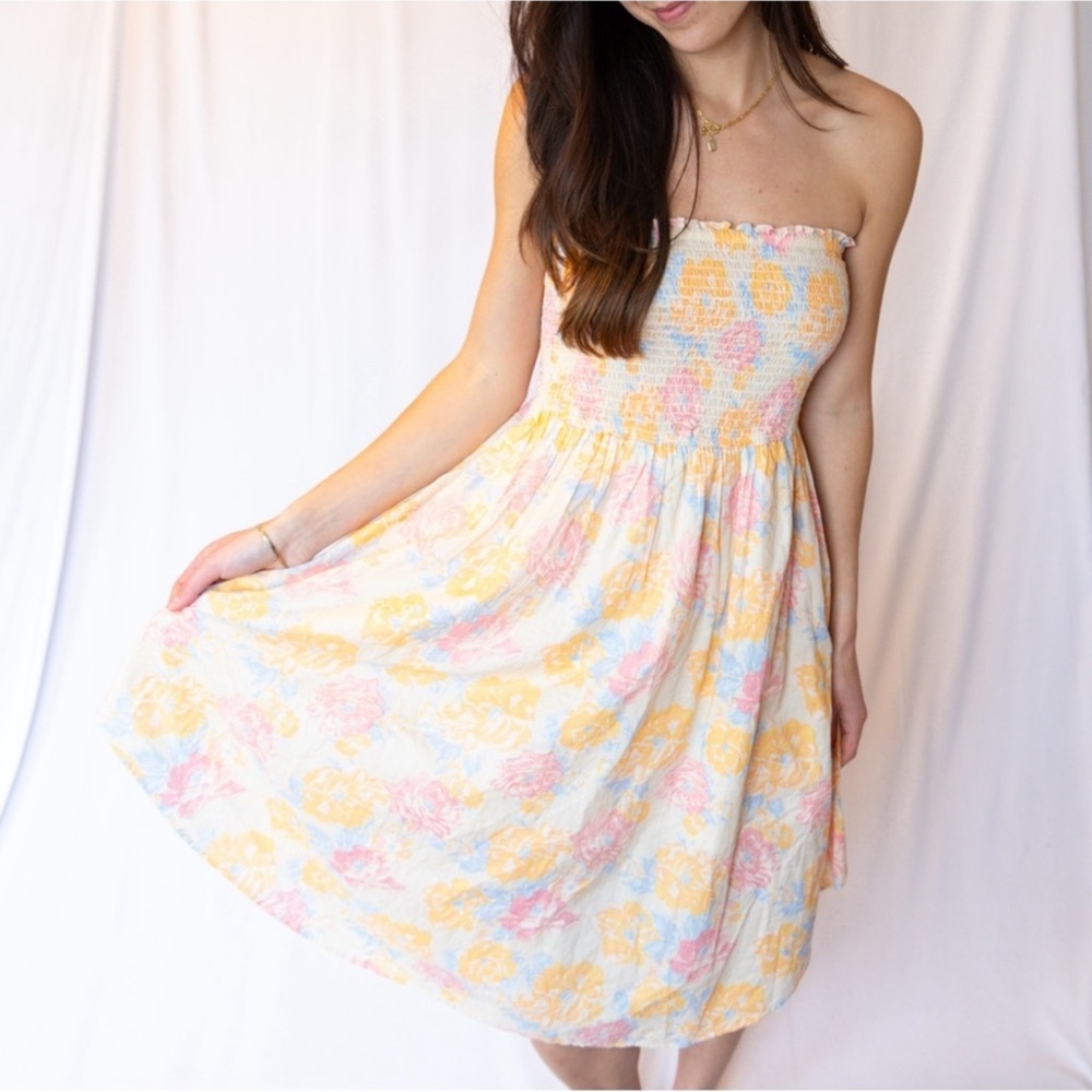 Floral Strapless Dress